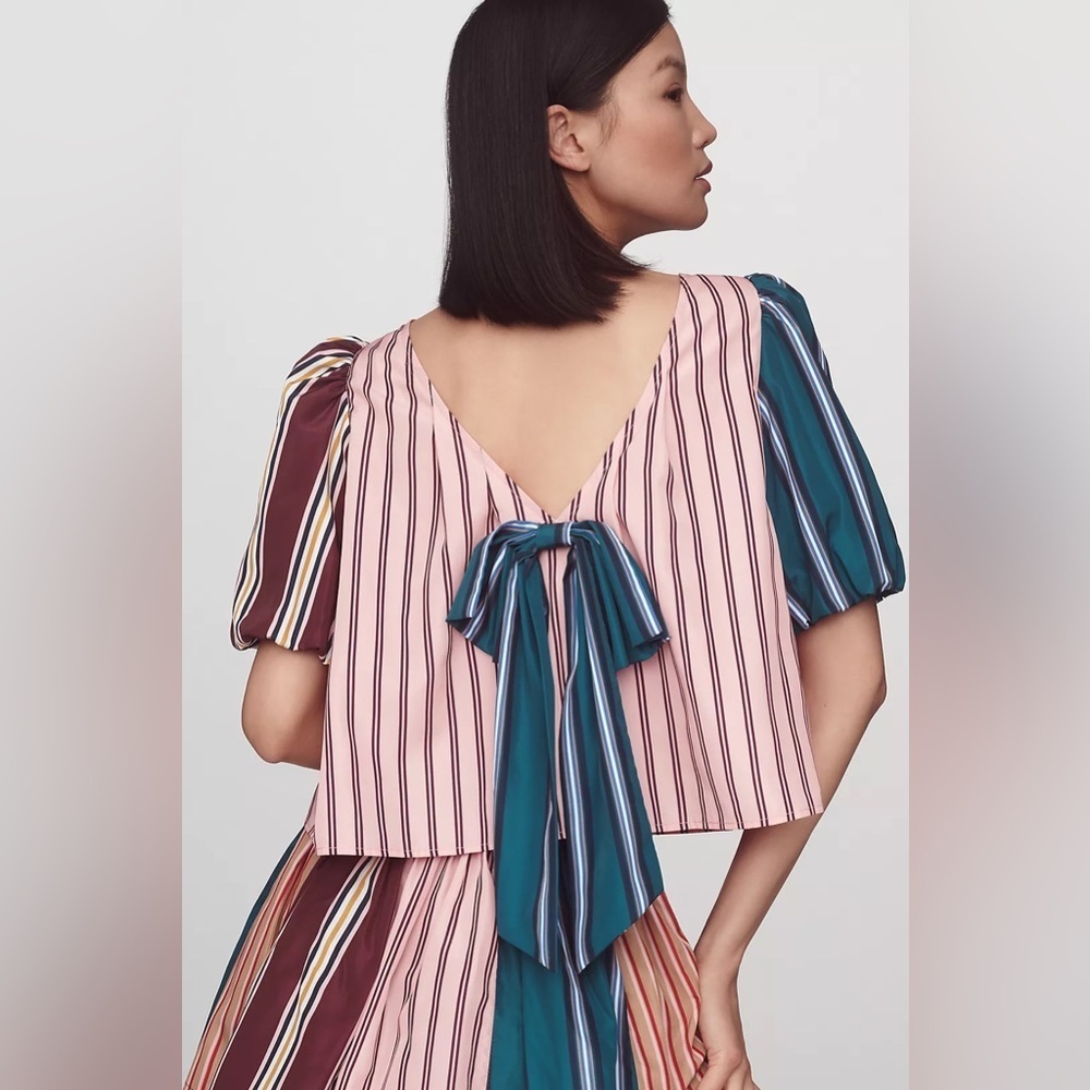 NWT Size XL  - Maeve Taffeta Bow Swing Blouse (NWT US$ 98)